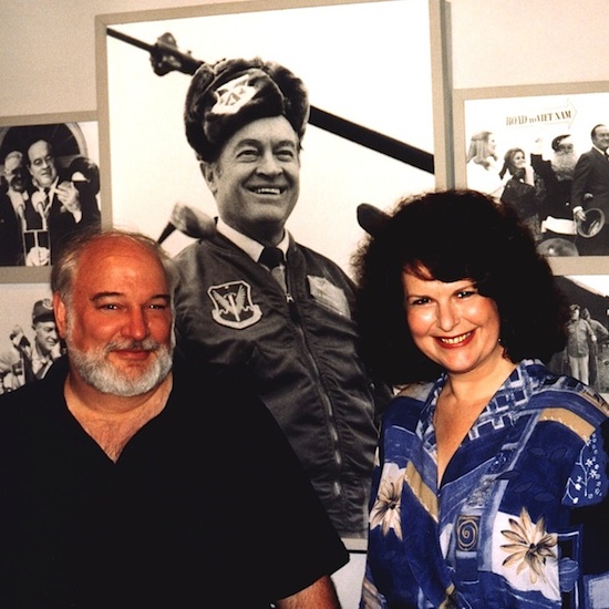 Playwright/Director Robert Rector & Producer Marsha Roberts carry on a long tradition of entertaining the troops. Photo taken at Bob Hope Performing Arts Center at Lackland AFB, TX.
